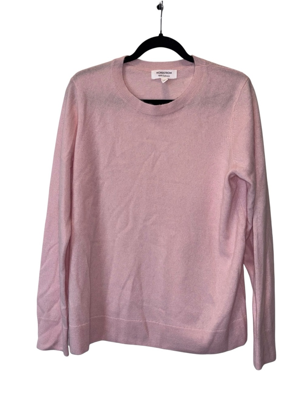 Nordstrom Light Pink 100% Cashmere Crewneck Long Sleeve Sweater Size XXL - Picture 3 of 12